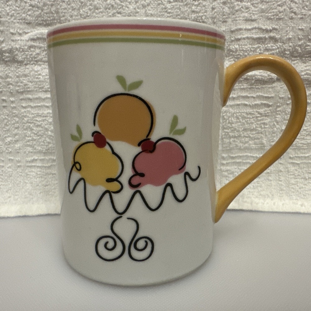 DEPARTMENT 56 Coffee Mug Ice Cream Parlor 4.25x3.25" Vintage Tea Ice Cream